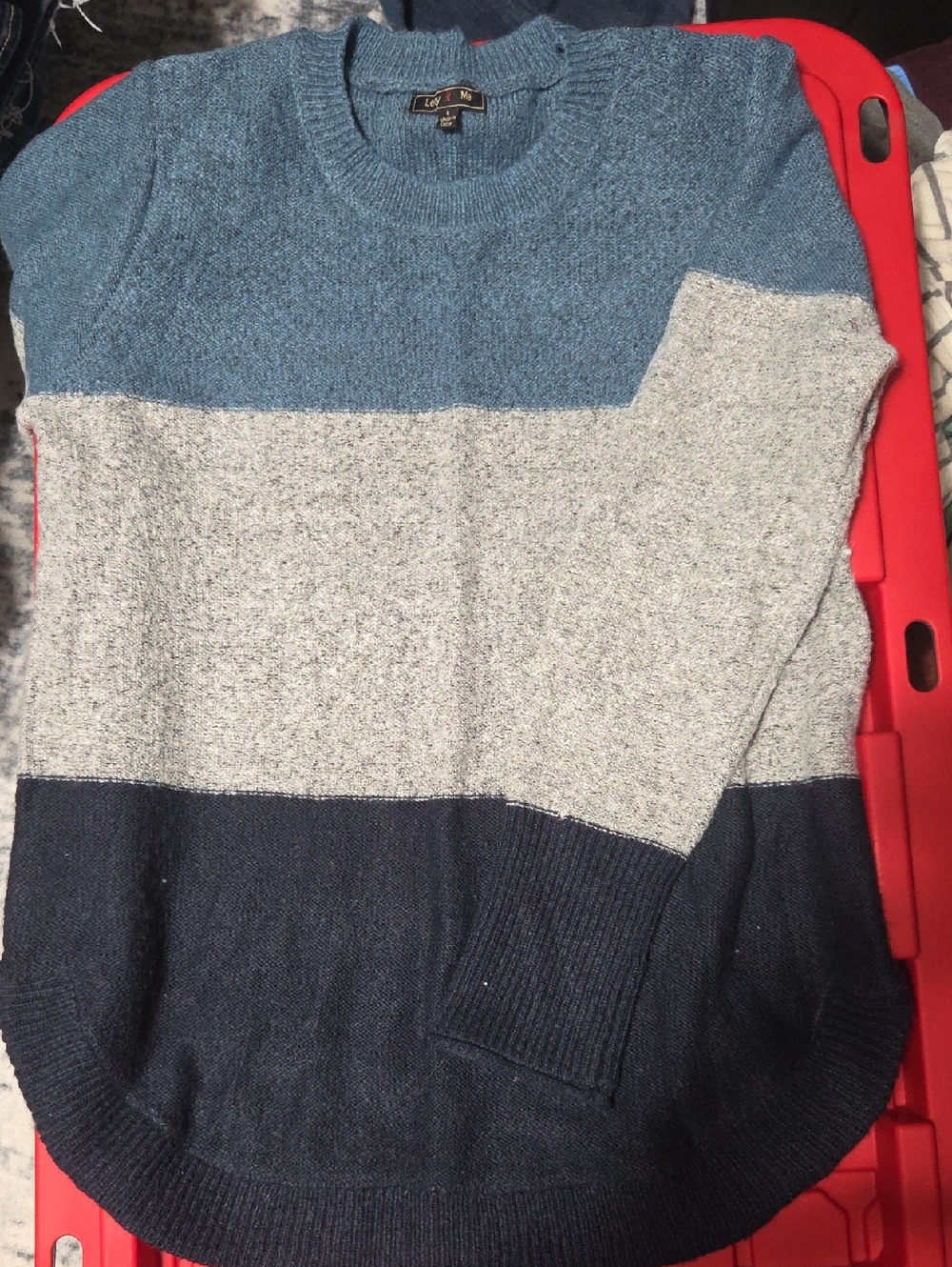 Levi's Women’s Colorblock Crewneck Sweater - Blue, Light Gray & Navy